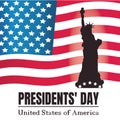 Presidents day background. Statue of Liberty