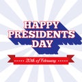 Presidents Day background. USA patriotic template in colors of american flag. Royalty Free Stock Photo