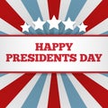 Presidents Day Background. USA Patriotic Vector Template With Text, Stripes And Stars In Colors Of American Flag.