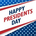 Presidents Day Background. USA Patriotic Vector Template With Text, Stripes And Stars In Colors Of American Flag.