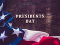 Presidents` Day. Beautiful greeting card. Top view