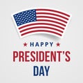 Presidents Day Congratulations Banner. Festive greeting card with american flag and text Royalty Free Stock Photo