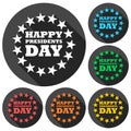 Presidents Day EPS 10 vector stock illustration icons set with long shadow Royalty Free Stock Photo