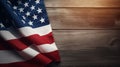 United States National Holidays. American or USA Flag on wood background, President Day concept, copy space Royalty Free Stock Photo