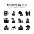 Presidents day icons set, premium vectors ready to use