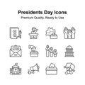 Presidents day icons set, premium vectors ready to use