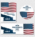 Presidents day illustration. President swears by the Bible. Silhouette of Hand on the Bible.