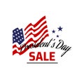 presidents day sale red blue color vector typography text for sale banners, greeting cards, gifts, promotions vector illustrations