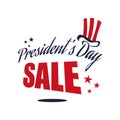 presidents day sale red blue color vector typography text for sale banners, greeting cards, gifts, promotions vector illustrations