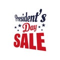 presidents day sale red blue color vector typography text for sale banners, greeting cards, gifts, promotions vector illustrations