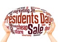 Presidents day sale word sphere cloud concept