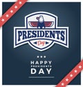 Presidents day sign on a dark blue blackground