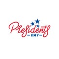 Presidents Day. Typographic lettering logo for USA Presidents Day celebration Royalty Free Stock Photo