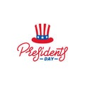 Presidents Day. Typographic lettering logo for USA Presidents Day celebration Royalty Free Stock Photo