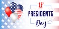 Presidents Day USA balloons with flags poster