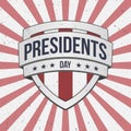 Presidents Day vector big patriotic Shield Sign