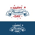 Happy Presidents Day with stars and ribbon. Vector illustration Hand drawn text lettering for Presidents day in USA. Script. Royalty Free Stock Photo