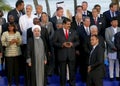 Presidents of Delegations pose for the official photograph in the 17th Summit of the Non-Aligned Movement