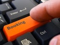 Press Button Booking on Black Keyboard Royalty Free Stock Photo