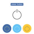 Press button outline icons set.