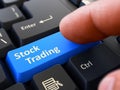 Press Button Stock Trading on Black Keyboard. Royalty Free Stock Photo