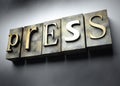 Press concept, vintage letterpress text Royalty Free Stock Photo