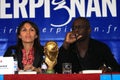 Press conference of Lilian Thuram Royalty Free Stock Photo