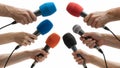 Press Conference Microphones Media Interview Setup Royalty Free Stock Photo