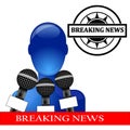Press conference with person with breaking news Royalty Free Stock Photo