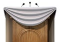 Press Conference Podium With Draping Royalty Free Stock Photo