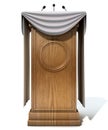 Press Conference Podium With Draping Royalty Free Stock Photo