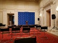 Press conference stand at the Chamber of Deputies