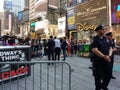 Press Conference in Times Square, Talking to the News Media, NYC, USA