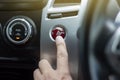 Press the emergency button in the car. Royalty Free Stock Photo