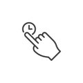 Press and Hold gesture line icon