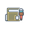 Color illustration icon for Press, journalist and media Royalty Free Stock Photo