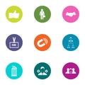 Press icons set, flat style Royalty Free Stock Photo