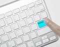 Press Keyboard on blue contact Button