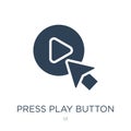 press play button icon in trendy design style. press play button icon isolated on white background. press play button vector icon