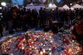 Press preparing live transmission in front of the Stock Exchange of Brussels after the terrorist attacks of March 22nd, 2016