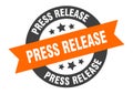 press release sign. press release round ribbon sticker. press release Royalty Free Stock Photo