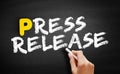 Press Release text on blackboard Royalty Free Stock Photo