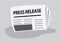 Press release written on newspaper Royalty Free Stock Photo