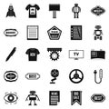 Press room icons set, simple style
