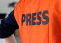 Press Safety Vest Detail I Royalty Free Stock Photo