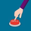 Press the sell button. Sales concept. vector Royalty Free Stock Photo