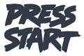 Press start lettering element monochrome