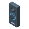 Press touch button icon isometric vector. Door bell