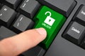 Press Unlock Button Royalty Free Stock Photo