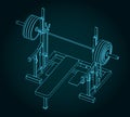 Press weight adjustable squat rack bench illustration